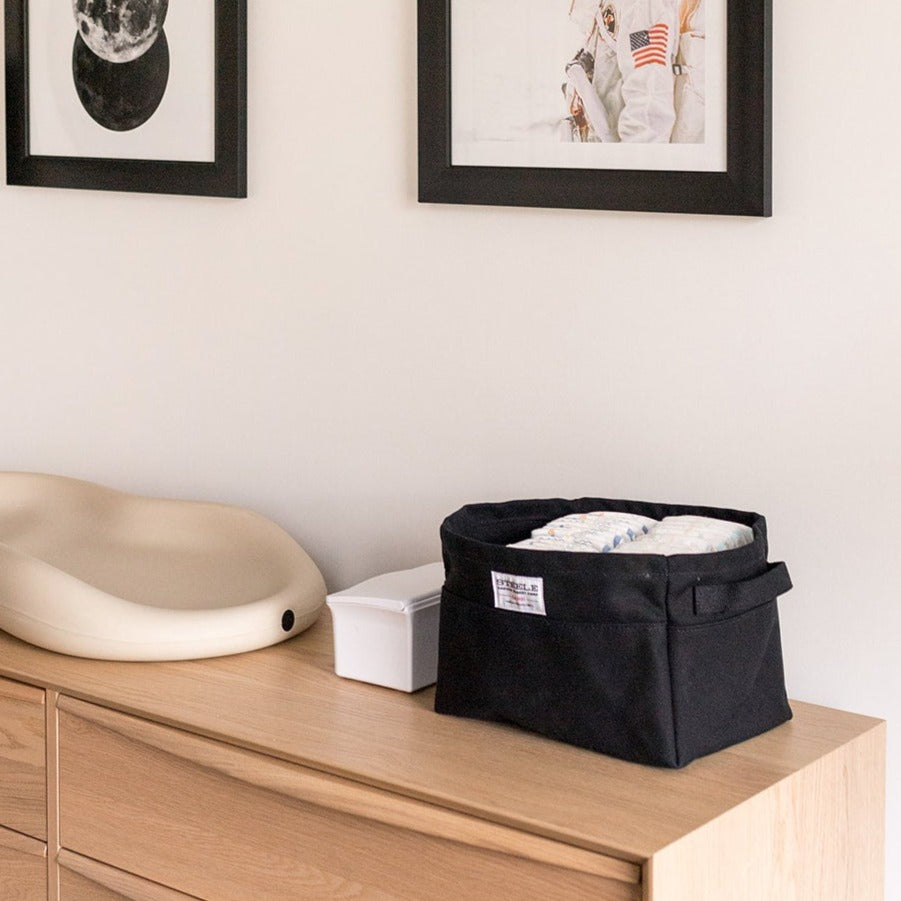 Black Small Canvas Storage Bin