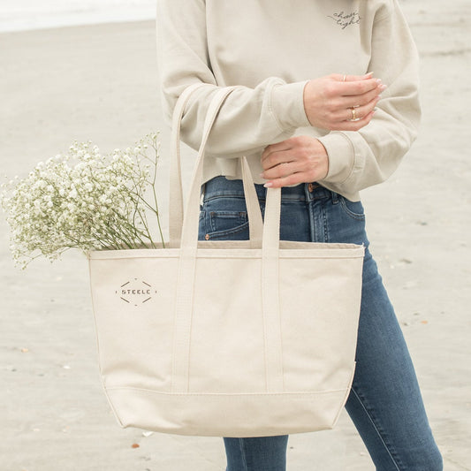 Natural Canvas Tote Bag - Small