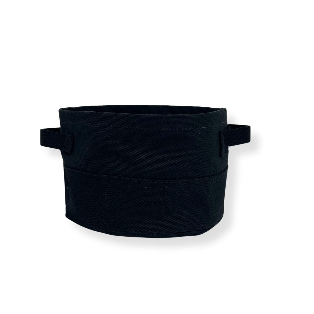 Extra Small Round Canvas Storage Bin - Black Canvas