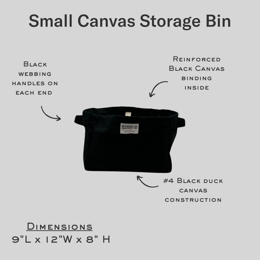 Black Small Canvas Storage Bin