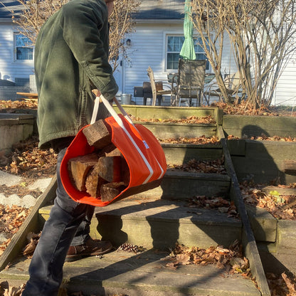 Orange Canvas Log Carrier