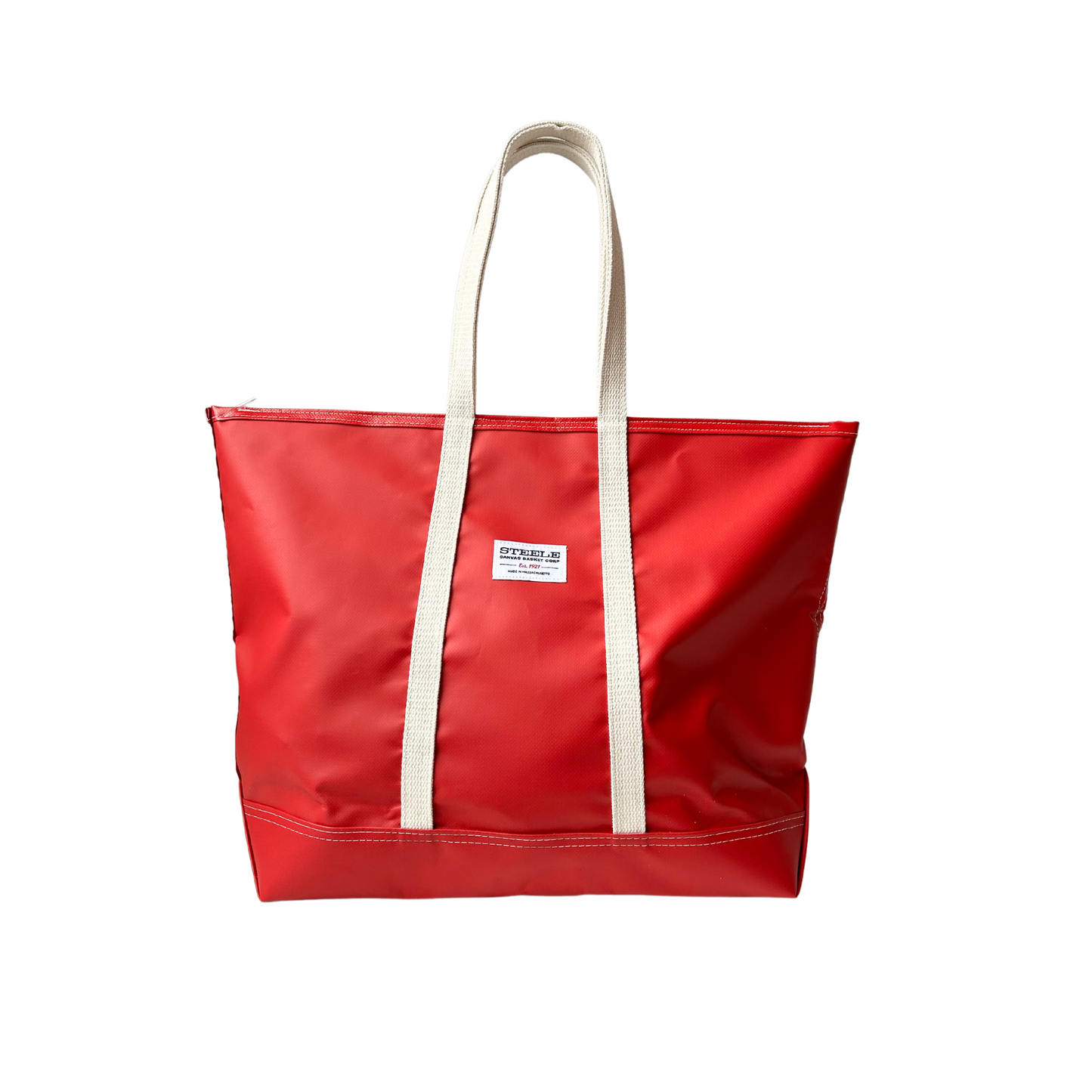 Red Steeletex Zip Top Beach Tote - Medium