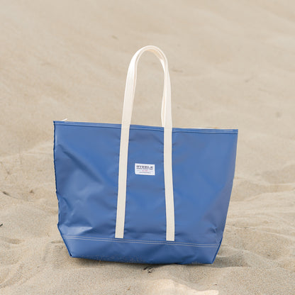 Blue Steeletex Zip Top Beach Tote - Medium