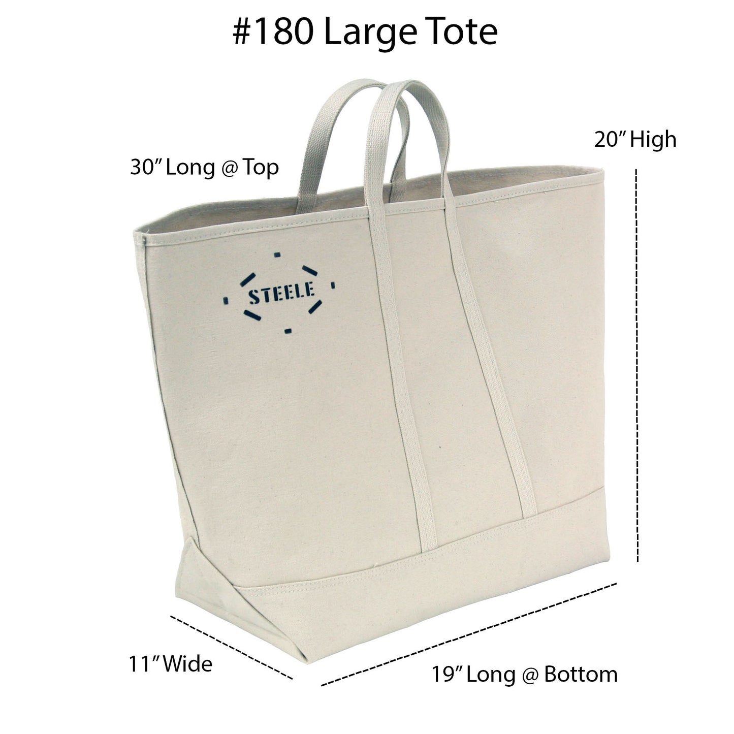 Natural Canvas Tote Bag - Large