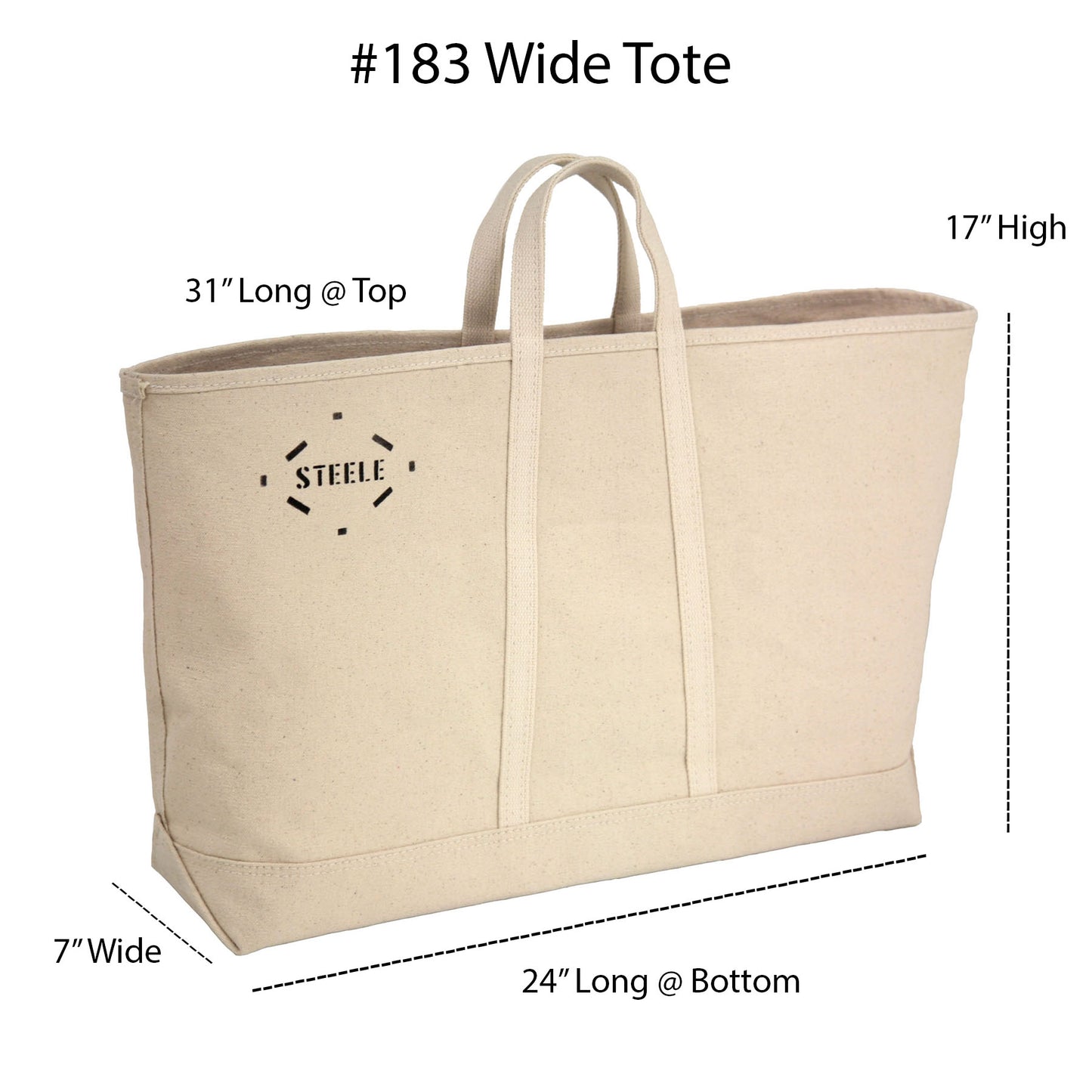 Natural Canvas Tote Bag - Wide