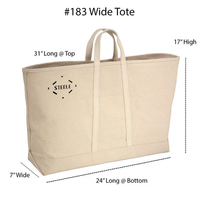 Natural Canvas Tote Bag - Wide