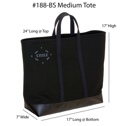 Black Canvas Tote Bag - Medium