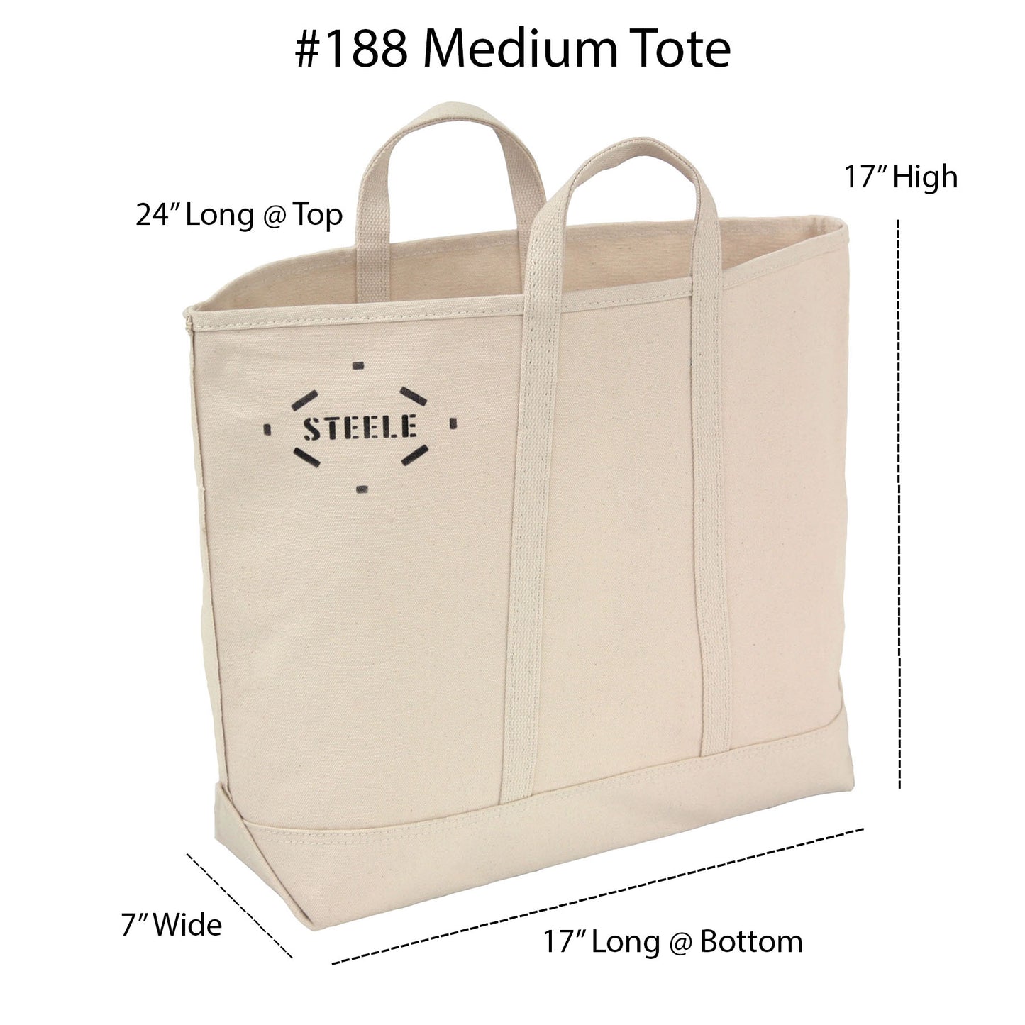 Natural Canvas Tote Bag - Medium