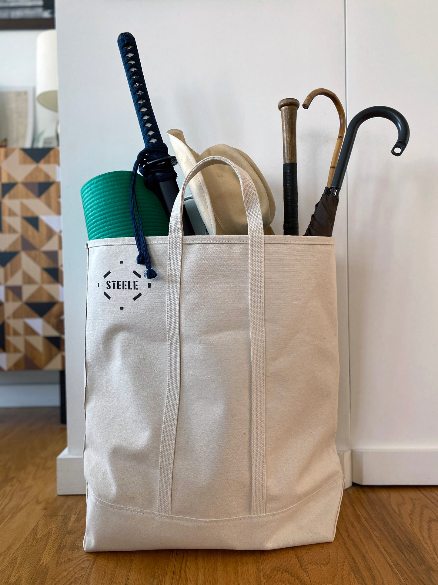 Natural Canvas Tote Bag - Tall